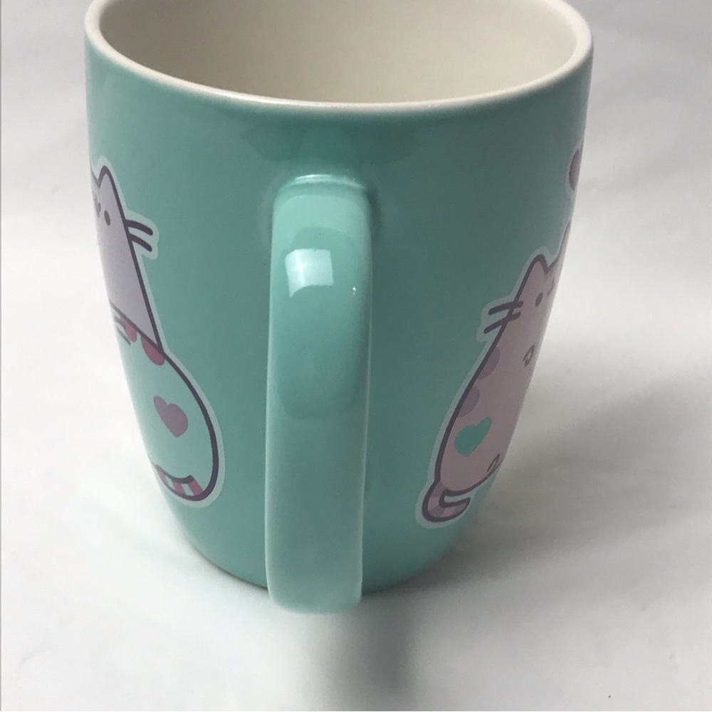 Turquoise Pusheen Ceramic Cat Mug Kawaii - Picture 3 of 6